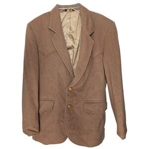 Vintage Pioneer Wear Golden Collection Blazer‎ Jacket Mens 38 Camel Wool Blend